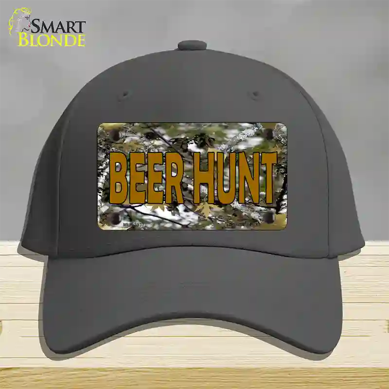 Beer Hunt Novelty License Plate Hat Cotton / Charcoal