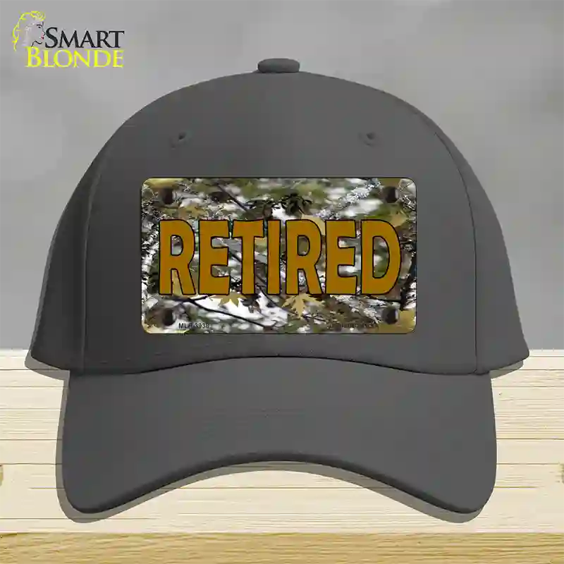 Retired Camouflage Novelty License Plate Hat Cotton / Charcoal