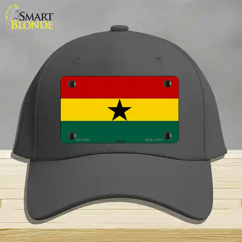 Ghana Flag Novelty License Plate Hat Cotton / Charcoal