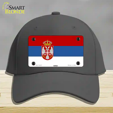 Serbia Eagle Flag Novelty License Plate Hat Cotton / Charcoal