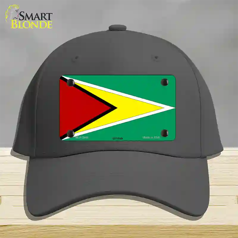 Guyana Flag Novelty License Plate Hat Cotton / Charcoal