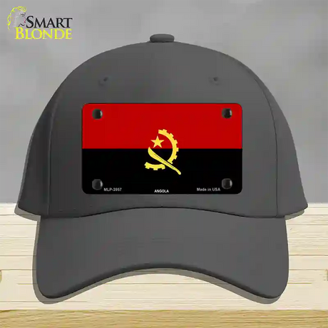 Angola Flag Novelty License Plate Hat Cotton / Charcoal