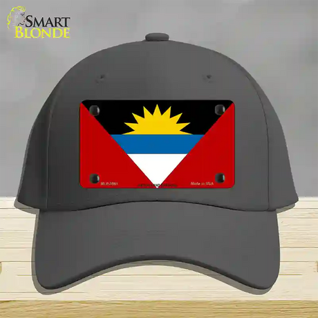 Antigua & Barbuda Flag Novelty License Plate Hat Cotton / Charcoal