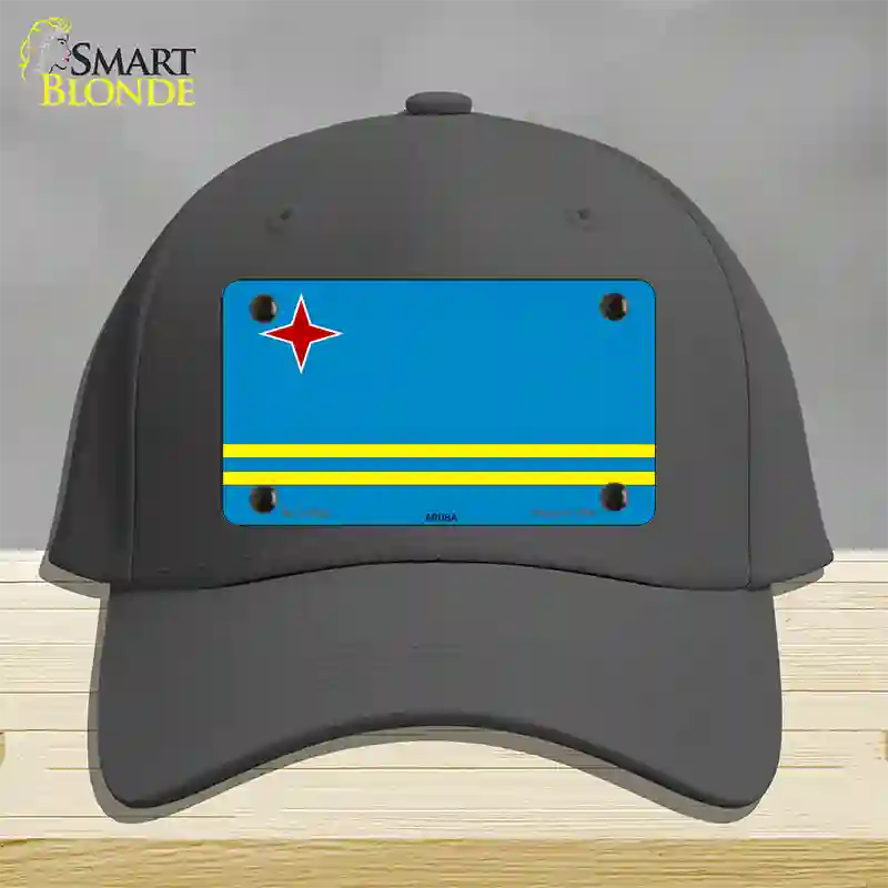 Aruba Flag Novelty License Plate Hat Cotton / Charcoal