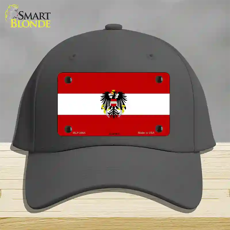 Austria Flag Novelty License Plate Hat Cotton / Charcoal