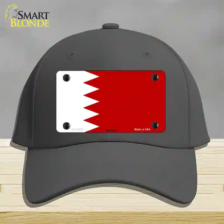 Bahrain Flag Novelty License Plate Hat Cotton / Charcoal