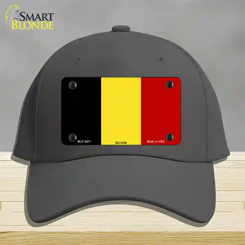 Belgium Flag Novelty License Plate Hat Cotton / Charcoal