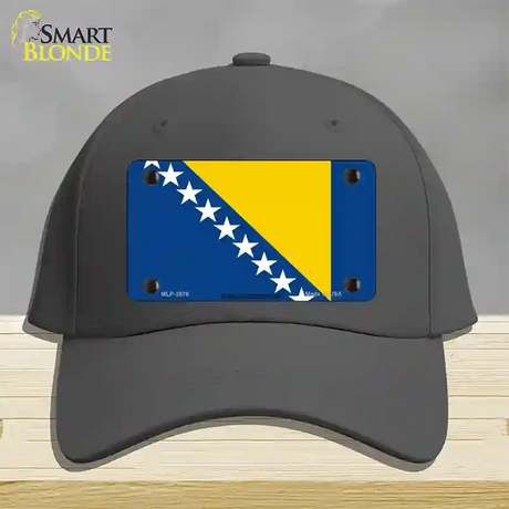 Bosnia Herzegovina Flag Novelty License Plate Hat Cotton / Charcoal