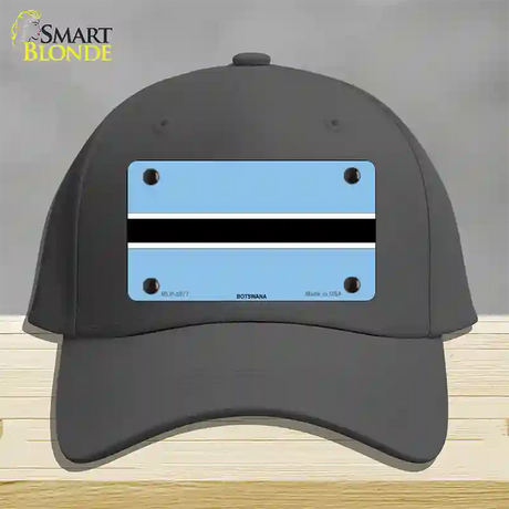 Botswana Flag Novelty License Plate Hat Cotton / Charcoal