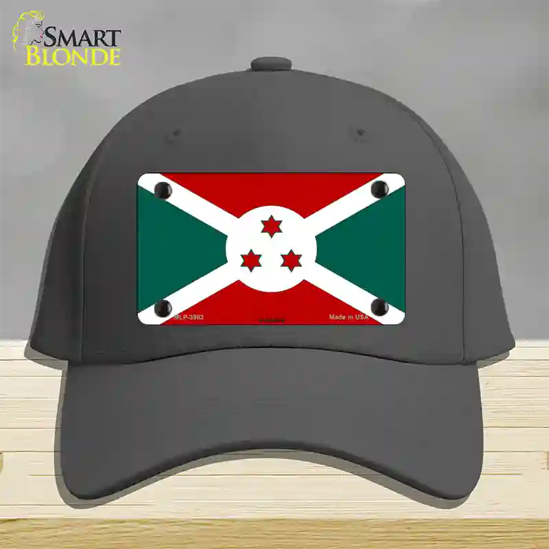 Burundi Flag Novelty License Plate Hat Cotton / Charcoal