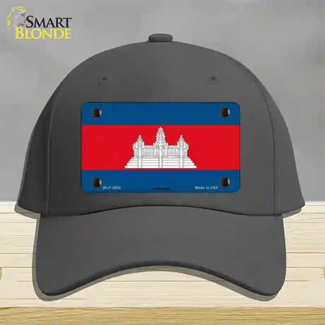 Cambodia Flag Novelty License Plate Hat Cotton / Charcoal