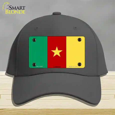 Cameroon Flag Novelty License Plate Hat Cotton / Charcoal