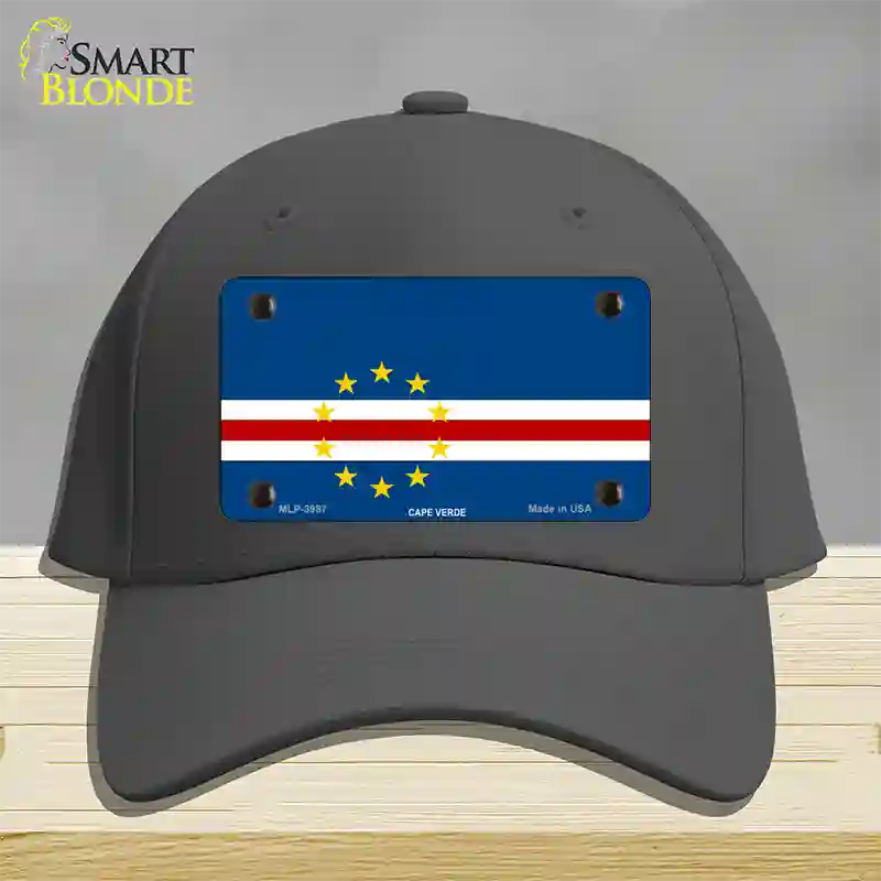 Cape Verde Flag Novelty License Plate Hat Cotton / Charcoal