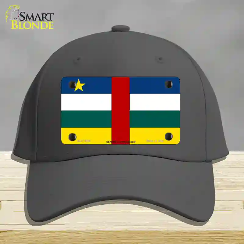 Central African Rep Flag Novelty License Plate Hat Cotton / Charcoal