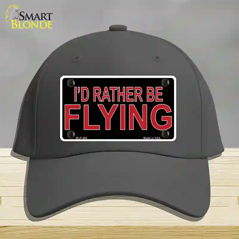 Rather Be Flying Novelty License Plate Hat Cotton / Charcoal