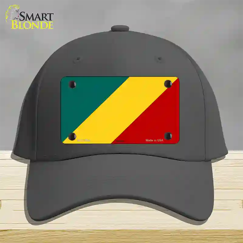 Congo Flag Novelty License Plate Hat Cotton / Charcoal