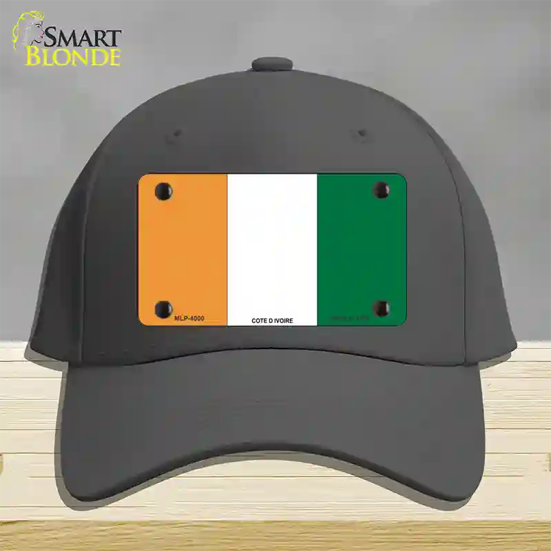 Cote D Ivoire Flag Novelty License Plate Hat Cotton / Charcoal