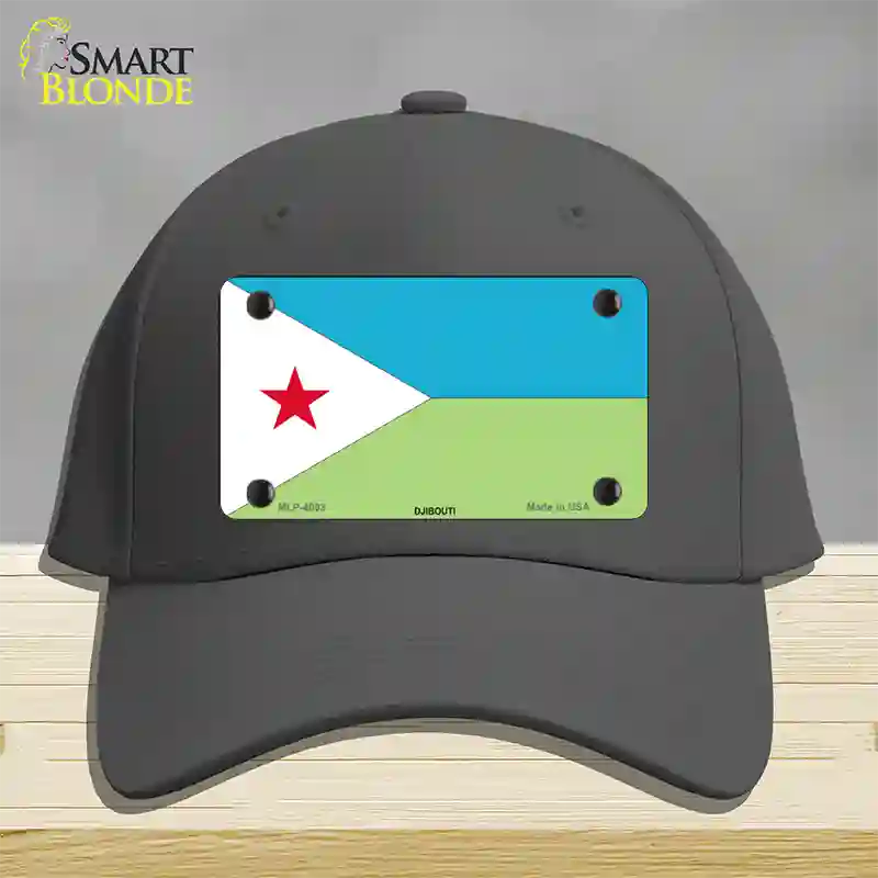 Djibouti Flag Novelty License Plate Hat Cotton / Charcoal