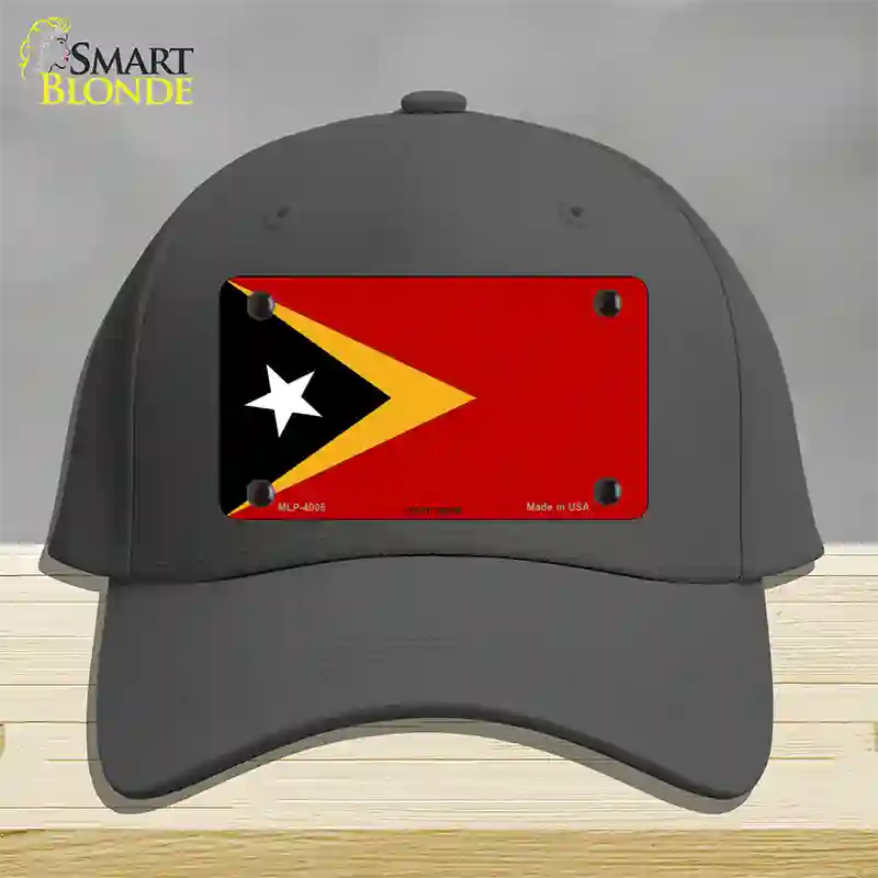 East Timor Flag Novelty License Plate Hat Cotton / Charcoal