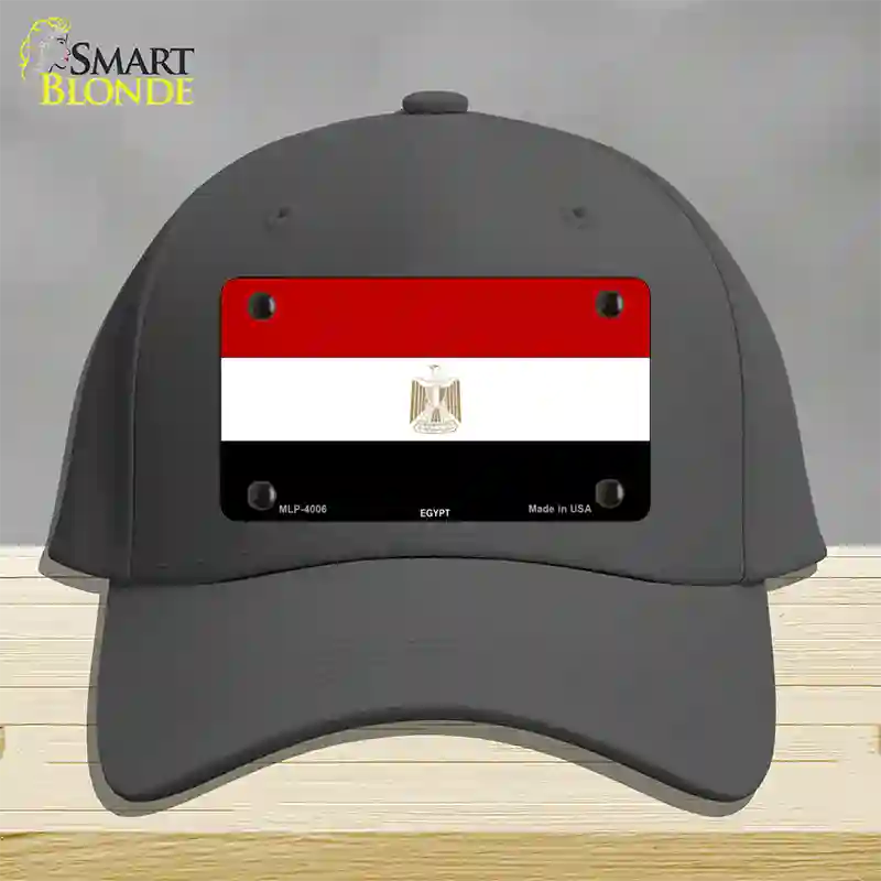 Egypt Flag Novelty License Plate Hat Cotton / Charcoal