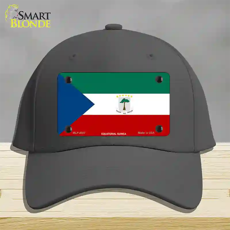 Equatorial Guinea Flag Novelty License Plate Hat Cotton / Charcoal