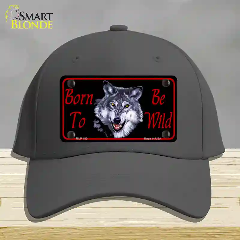 Born To Be Wild Novelty License Plate Hat Cotton / Charcoal