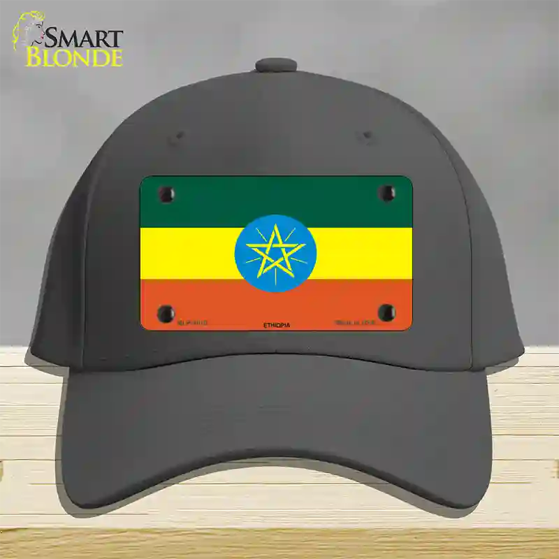 Ethiopia Flag Novelty License Plate Hat Cotton / Charcoal