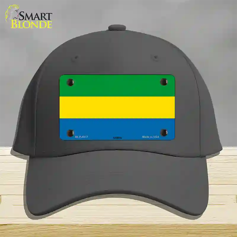 Gabon Flag Novelty License Plate Hat Cotton / Charcoal