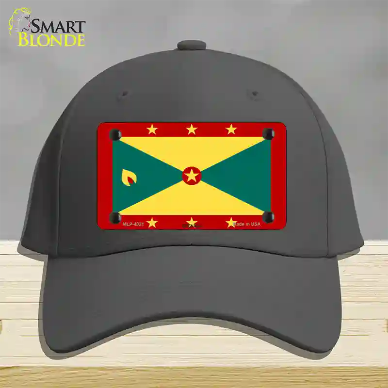 Grenada Flag Novelty License Plate Hat Cotton / Charcoal