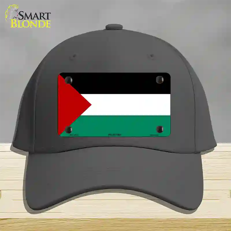 Palestine Country Flag Novelty License Plate Hat Cotton / Charcoal