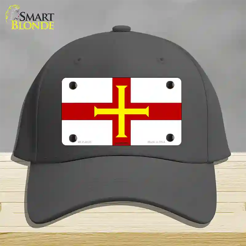 Guernsey Flag Novelty License Plate Hat Cotton / Charcoal