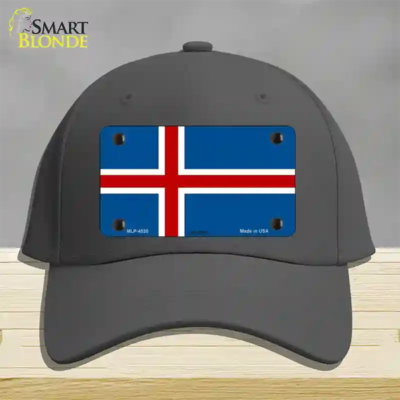 Iceland Flag Novelty License Plate Hat Cotton / Charcoal