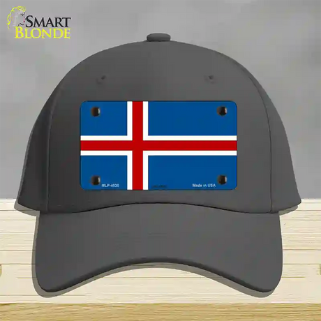 Iceland Flag Novelty License Plate Hat Cotton / Charcoal