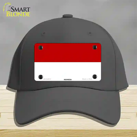 Indonesia Flag Novelty License Plate Hat Cotton / Charcoal