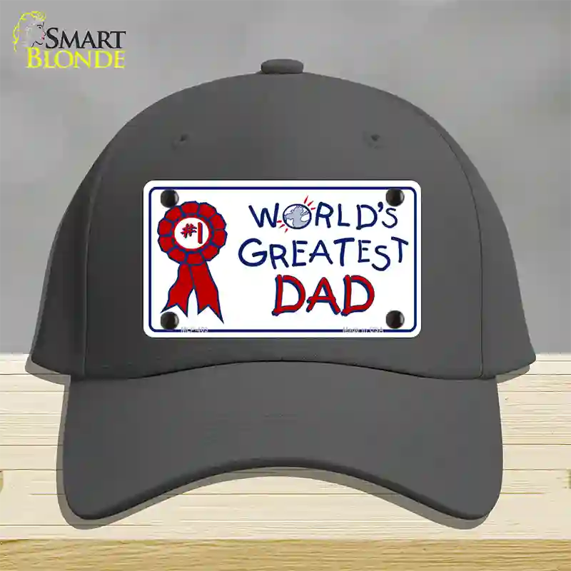 Worlds Greatest Dad Novelty License Plate Hat Cotton / Charcoal