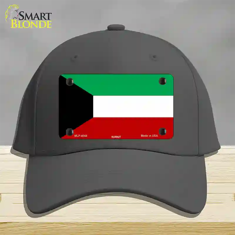 Kuwait Flag Novelty License Plate Hat Cotton / Charcoal