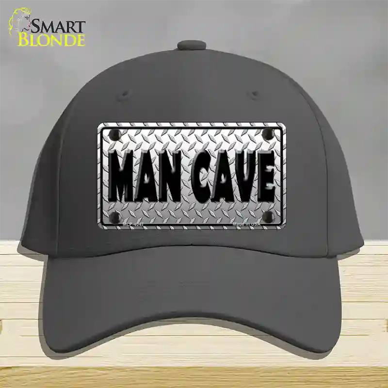 Man Cave Diamond Effect Novelty License Plate Hat Cotton / Charcoal