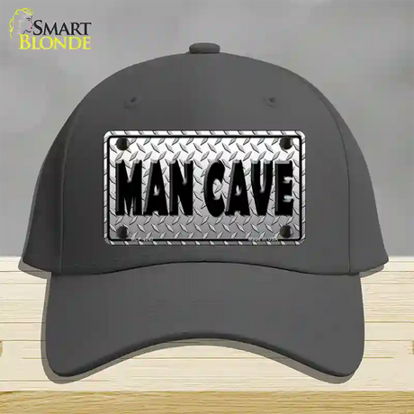 Man Cave Diamond Effect Novelty License Plate Hat Cotton / Charcoal