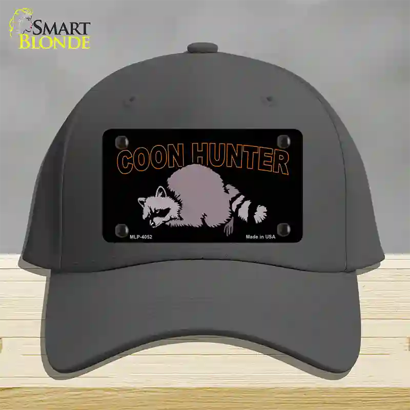 Coon Hunter Novelty License Plate Hat Cotton / Charcoal