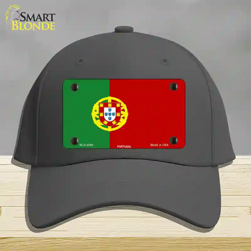 Portugal Flag Novelty License Plate Hat Cotton / Charcoal