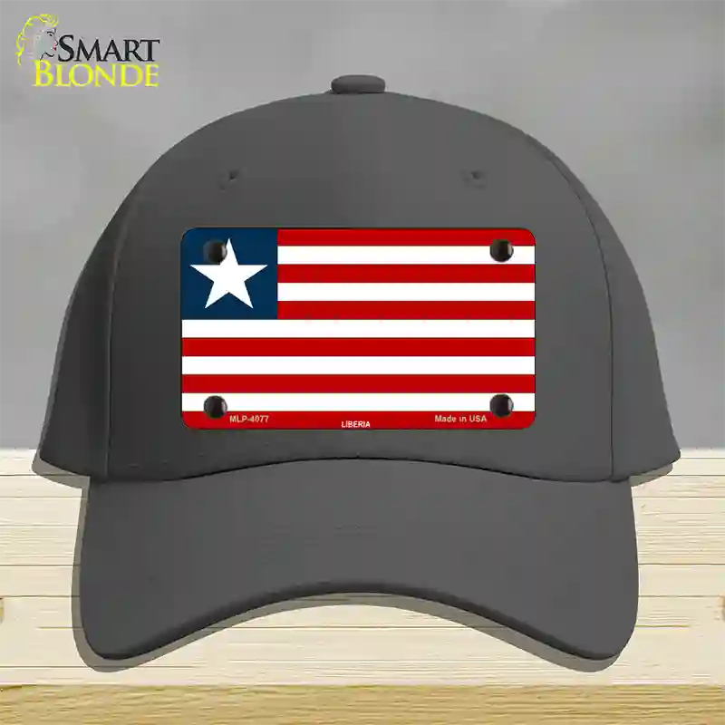 Liberia Flag Novelty License Plate Hat Cotton / Charcoal