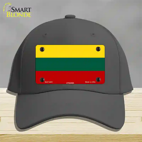 Lithuania Flag Novelty License Plate Hat Cotton / Charcoal