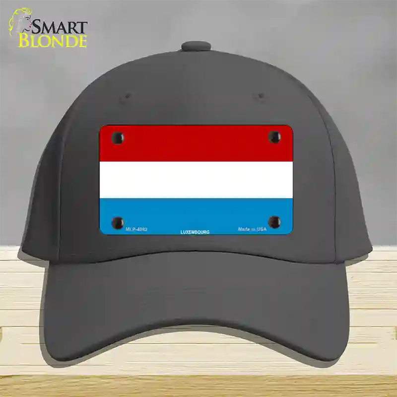 Luxembourg Flag Novelty License Plate Hat Cotton / Charcoal