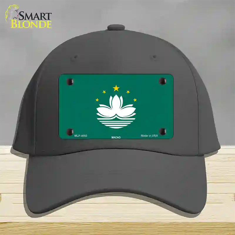 Macao Flag Novelty License Plate Hat Cotton / Charcoal