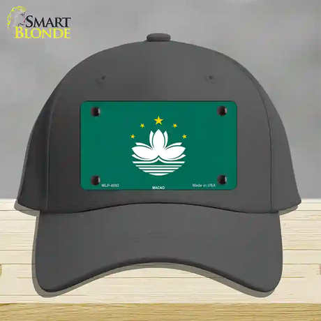 Macao Flag Novelty License Plate Hat Cotton / Charcoal