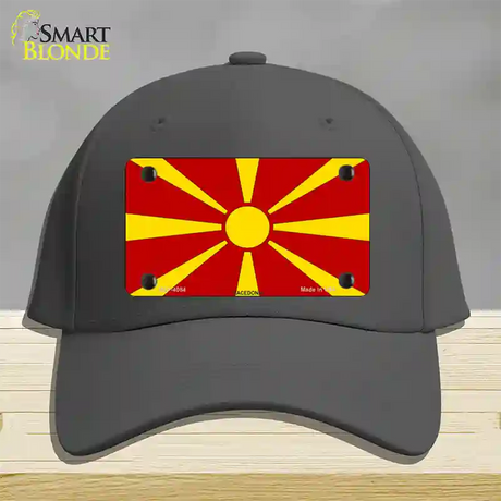 Macedonia Flag Novelty License Plate Hat Cotton / Charcoal