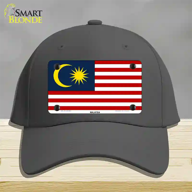 Malaysia Flag Novelty License Plate Hat Cotton / Charcoal