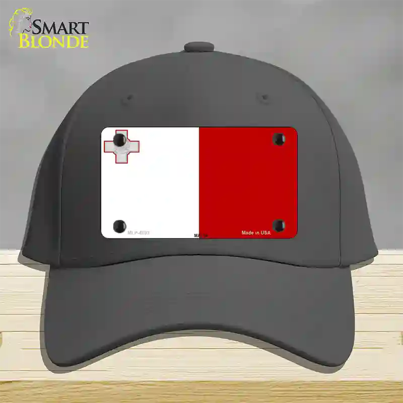 Malta Flag Novelty License Plate Hat Cotton / Charcoal