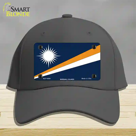 Marshall Islands Flag Novelty License Plate Hat Cotton / Charcoal