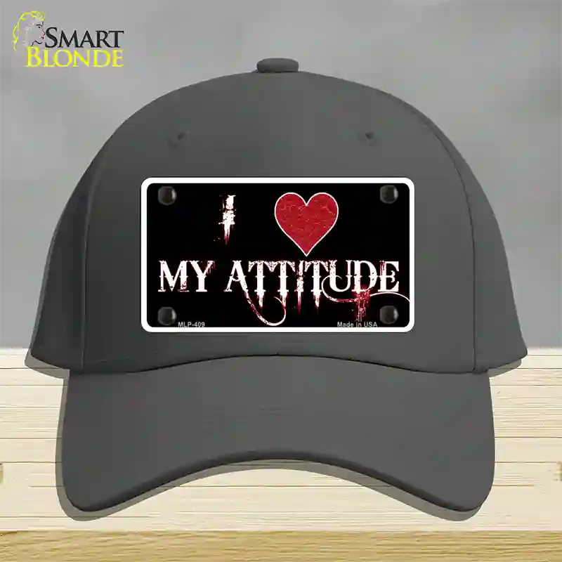 I Love My Attitude Novelty License Plate Hat Cotton / Charcoal